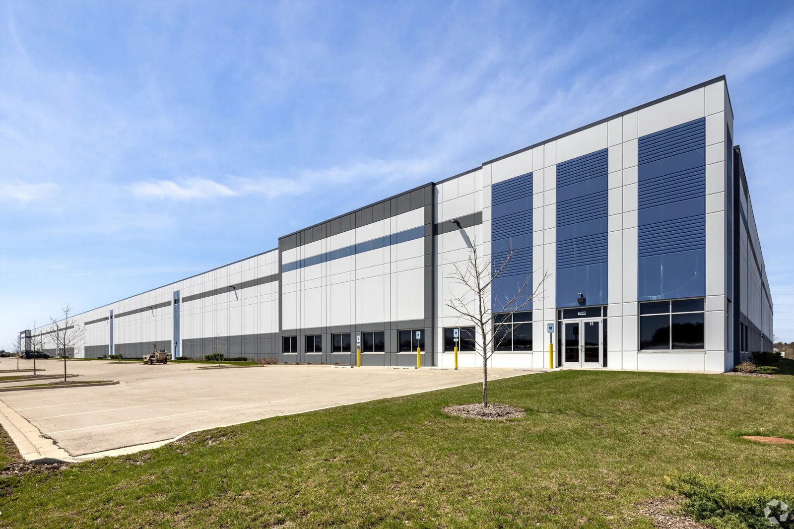 Warehouse with a low-slope roof